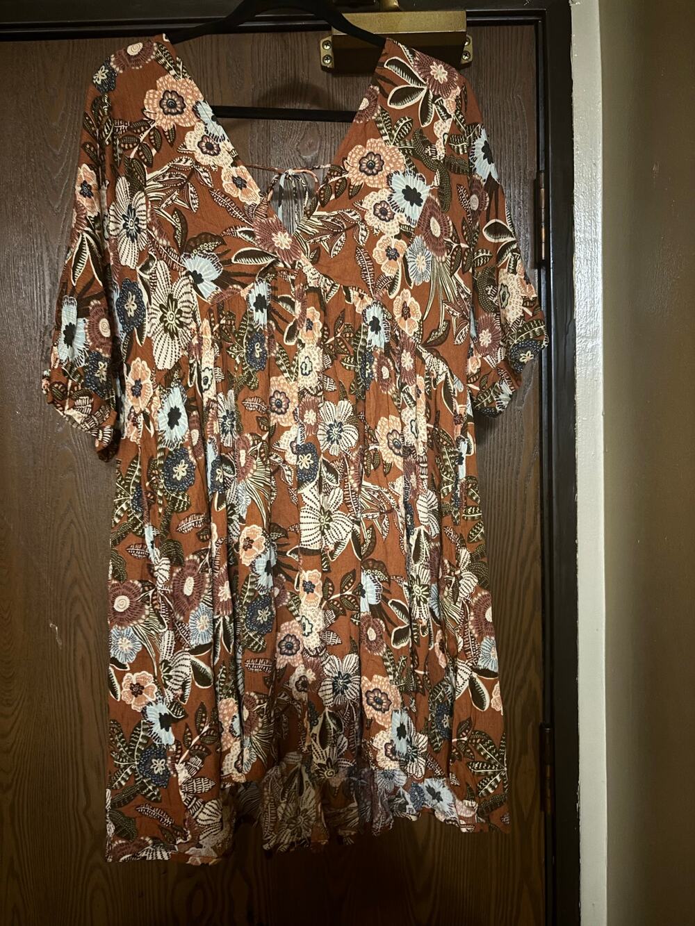 NWOT O’Neil Orange/ Rust Boho Indie Floral Fall Mini Dress